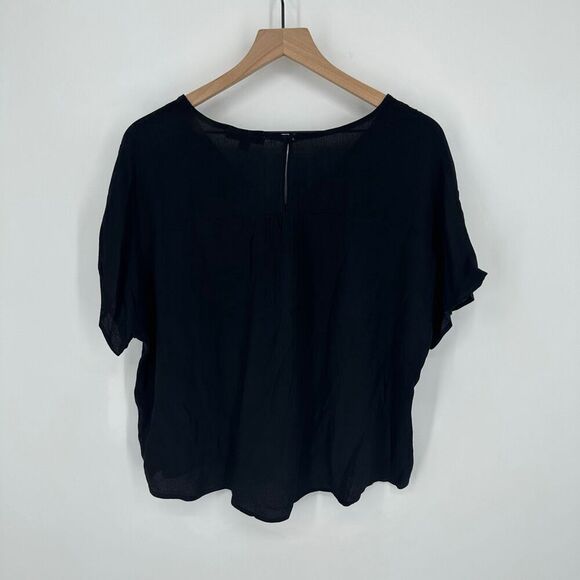 Madewell rhyme blouse top womens small black keyhole classic minimalist work #p - Picture 10 of 11